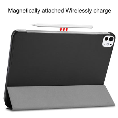 Custer Pure Color 3-Fold Holder Smart Leather Tablet Case, For iPad Pro 11 2025 / 2024