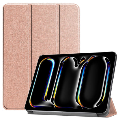Custer Pure Color 3-Fold Holder Smart Leather Tablet Case, For iPad Pro 11 2025 / 2024