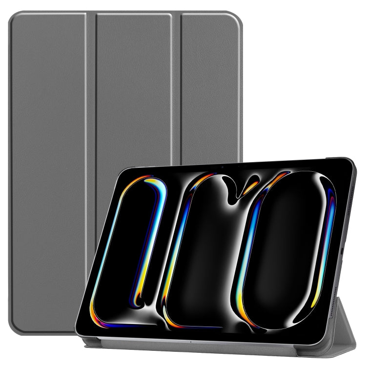 Custer Pure Color 3-Fold Holder Smart Leather Tablet Case, For iPad Pro 11 2025 / 2024