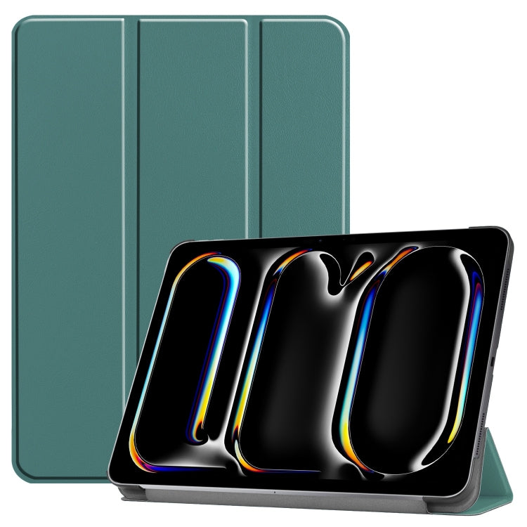 Custer Pure Color 3-Fold Holder Smart Leather Tablet Case, For iPad Pro 11 2025 / 2024