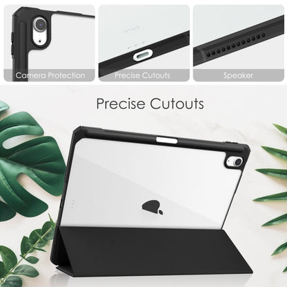 Pure Color 3-fold Clear TPU Smart Leather Tablet Case, For iPad Air 11 2026 / 2025 / 2024