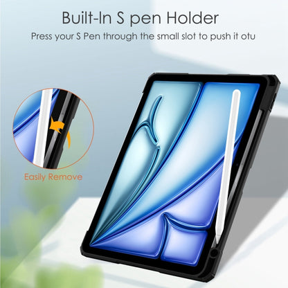 Pure Color 3-fold Clear TPU Smart Leather Tablet Case, For iPad Air 11 2026 / 2025 / 2024