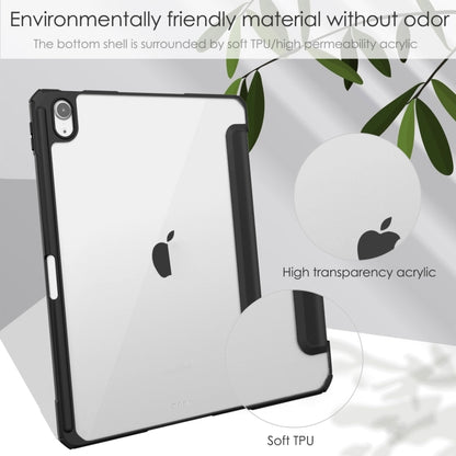 Pure Color 3-fold Clear TPU Smart Leather Tablet Case, For iPad Air 11 2026 / 2025 / 2024
