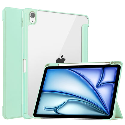 Pure Color 3-fold Clear TPU Smart Leather Tablet Case, For iPad Air 11 2026 / 2025 / 2024