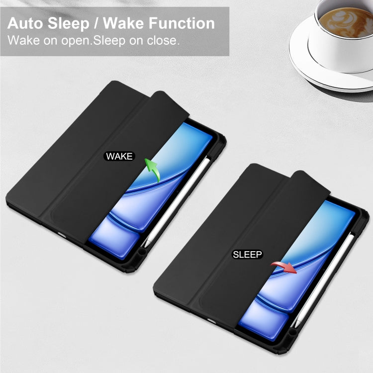 Pure Color 3-fold Clear TPU Smart Leather Tablet Case, For iPad Air 13 2026 / 2025 / 2024, For iPad Pro 13 2025 / 2024, For iPad Pro 11 2025 / 2024