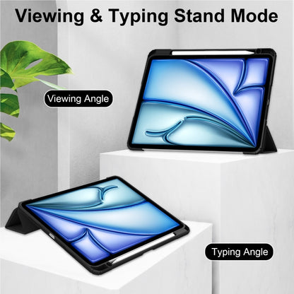 Pure Color 3-fold Clear TPU Smart Leather Tablet Case, For iPad Air 13 2026 / 2025 / 2024, For iPad Pro 13 2025 / 2024, For iPad Pro 11 2025 / 2024