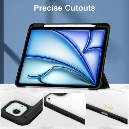 Pure Color 3-fold Clear TPU Smart Leather Tablet Case, For iPad Air 13 2026 / 2025 / 2024, For iPad Pro 13 2025 / 2024, For iPad Pro 11 2025 / 2024