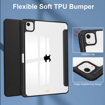 Pure Color 3-fold Clear TPU Smart Leather Tablet Case