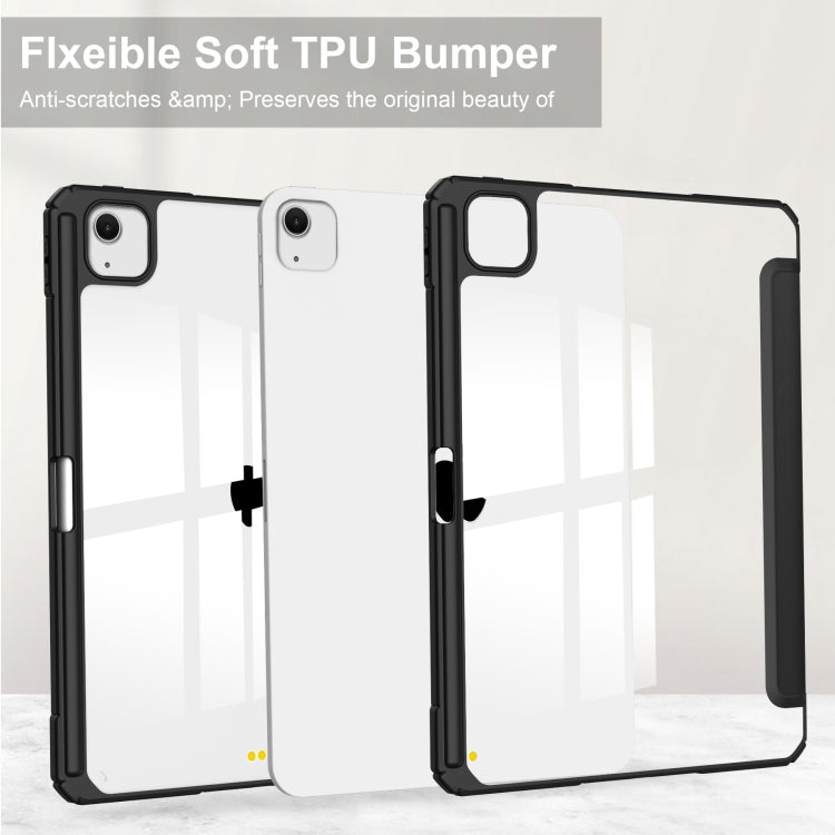 Pure Color 3-fold Clear TPU Smart Leather Tablet Case, For iPad Air 13 2026 / 2025 / 2024, For iPad Pro 13 2025 / 2024, For iPad Pro 11 2025 / 2024