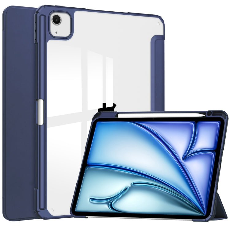 Pure Color 3-fold Clear TPU Smart Leather Tablet Case, For iPad Air 13 2026 / 2025 / 2024, For iPad Pro 13 2025 / 2024, For iPad Pro 11 2025 / 2024