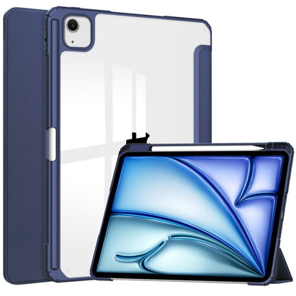 Pure Color 3-fold Clear TPU Smart Leather Tablet Case, For iPad Air 13 2026 / 2025 / 2024, For iPad Pro 13 2025 / 2024, For iPad Pro 11 2025 / 2024