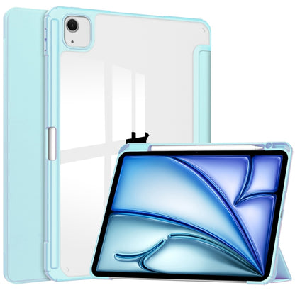 Pure Color 3-fold Clear TPU Smart Leather Tablet Case, For iPad Air 13 2026 / 2025 / 2024, For iPad Pro 13 2025 / 2024, For iPad Pro 11 2025 / 2024