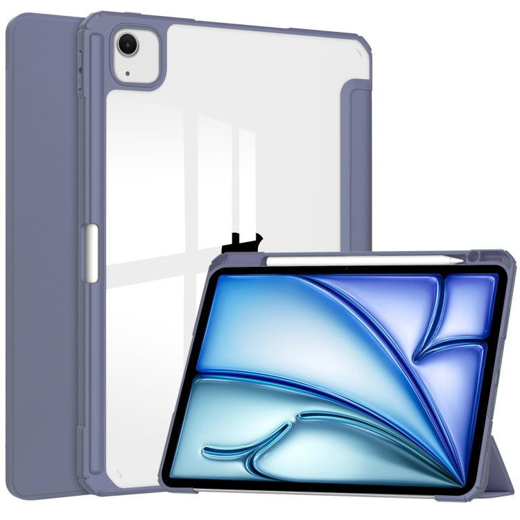 Pure Color 3-fold Clear TPU Smart Leather Tablet Case, For iPad Air 13 2026 / 2025 / 2024, For iPad Pro 13 2025 / 2024, For iPad Pro 11 2025 / 2024