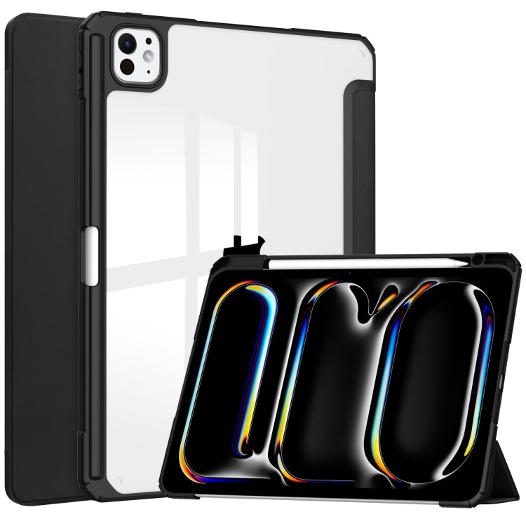 Pure Color 3-fold Clear TPU Smart Leather Tablet Case, For iPad Air 13 2026 / 2025 / 2024, For iPad Pro 13 2025 / 2024, For iPad Pro 11 2025 / 2024