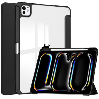 Pure Color 3-fold Clear TPU Smart Leather Tablet Case, For iPad Air 13 2026 / 2025 / 2024, For iPad Pro 13 2025 / 2024, For iPad Pro 11 2025 / 2024