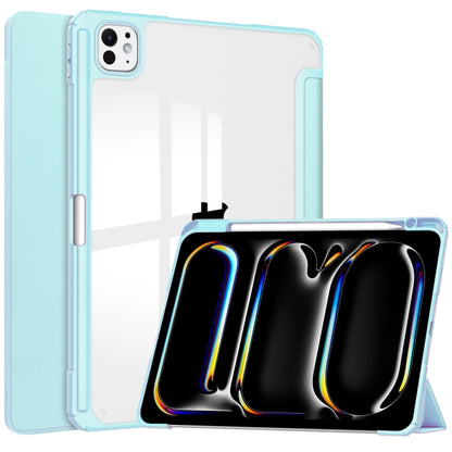 Pure Color 3-fold Clear TPU Smart Leather Tablet Case, For iPad Air 13 2026 / 2025 / 2024, For iPad Pro 13 2025 / 2024, For iPad Pro 11 2025 / 2024