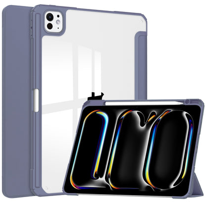 Pure Color 3-fold Clear TPU Smart Leather Tablet Case, For iPad Air 13 2026 / 2025 / 2024, For iPad Pro 13 2025 / 2024, For iPad Pro 11 2025 / 2024