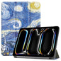 Custer Painted 3-Fold Holder Smart Leather Tablet Case, For iPad Pro 11 2025 / 2024