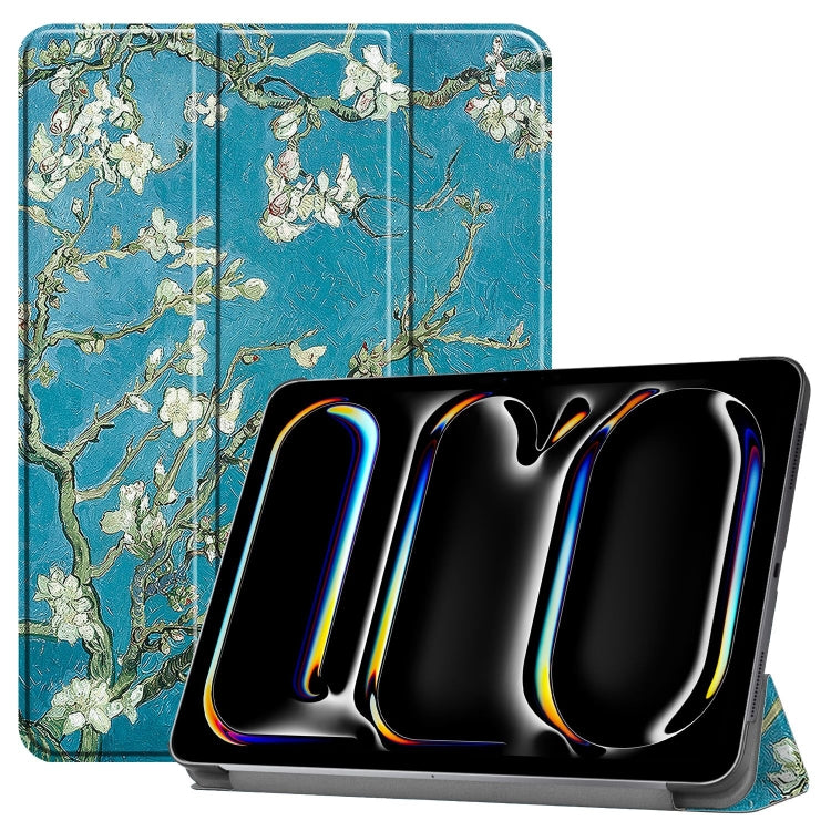 Custer Painted 3-Fold Holder Smart Leather Tablet Case, For iPad Pro 11 2025 / 2024