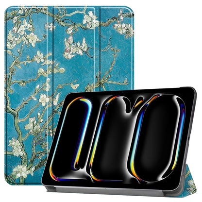Custer Painted 3-Fold Holder Smart Leather Tablet Case, For iPad Pro 11 2025 / 2024