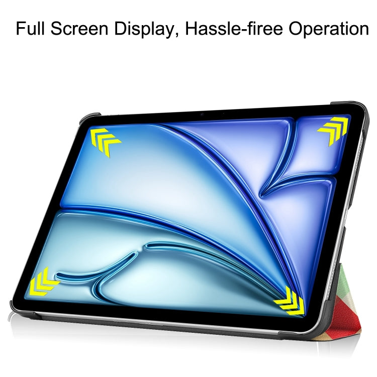 Custer Painted 3-Fold Holder Smart Leather Tablet Case, For iPad Air 11 2026 / 2025 / 2024