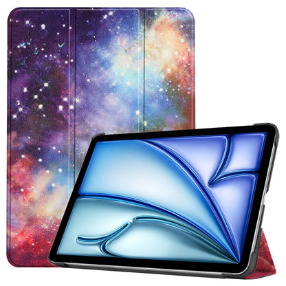 Custer Painted 3-Fold Holder Smart Leather Tablet Case, For iPad Air 11 2026 / 2025 / 2024