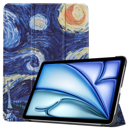 Custer Painted 3-Fold Holder Smart Leather Tablet Case, For iPad Air 11 2026 / 2025 / 2024