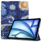 Custer Painted 3-Fold Holder Smart Leather Tablet Case, For iPad Air 11 2026 / 2025 / 2024