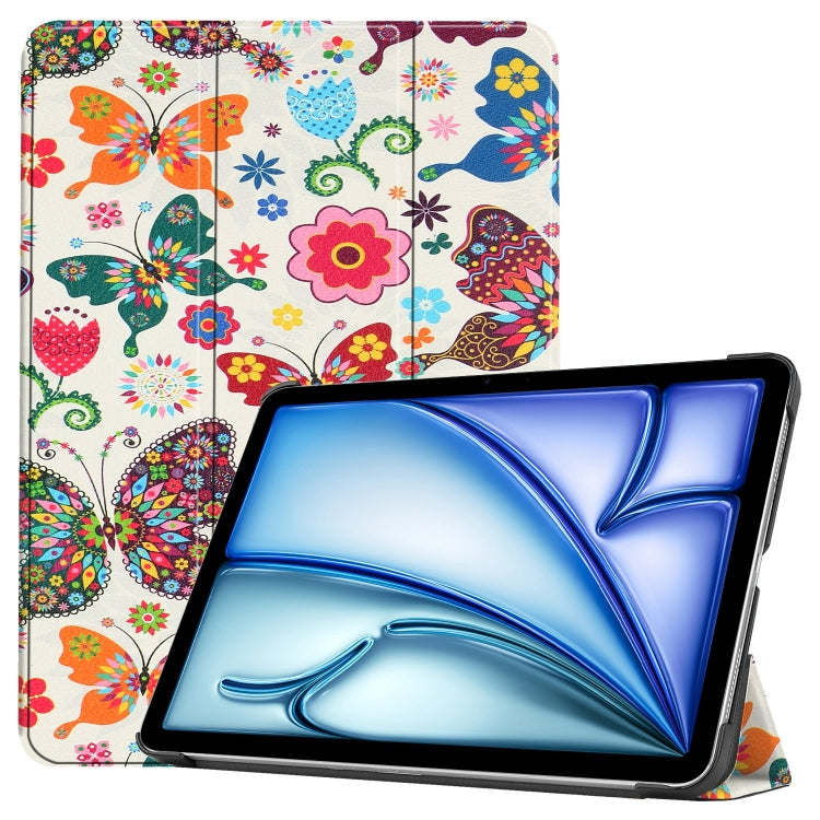Custer Painted 3-Fold Holder Smart Leather Tablet Case, For iPad Air 11 2026 / 2025 / 2024