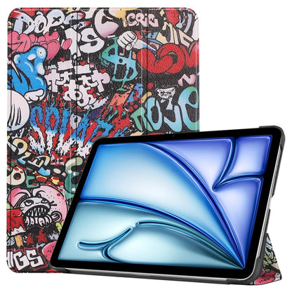 Custer Painted 3-Fold Holder Smart Leather Tablet Case, For iPad Air 11 2026 / 2025 / 2024