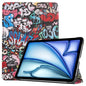 Custer Painted 3-Fold Holder Smart Leather Tablet Case, For iPad Air 11 2026 / 2025 / 2024
