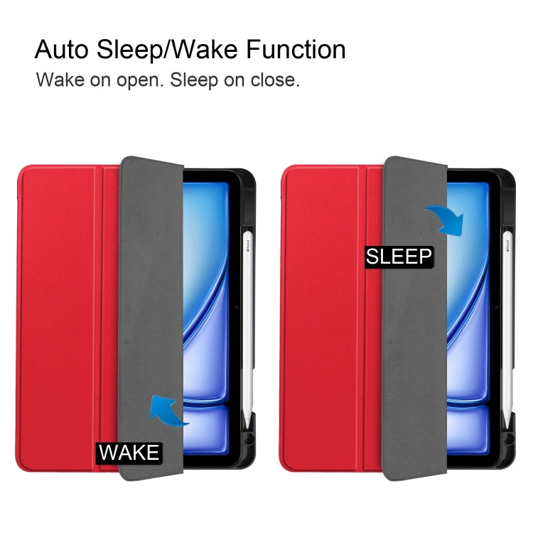 Custer TPU Pure Color 3-Fold Holder Smart Leather Tablet Case, For iPad Air 11 2024 / 2025 / 2026