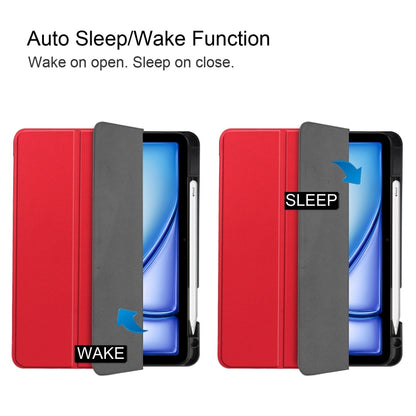 Custer TPU Pure Color 3-Fold Holder Smart Leather Tablet Case, For iPad Air 11 2024 / 2025 / 2026
