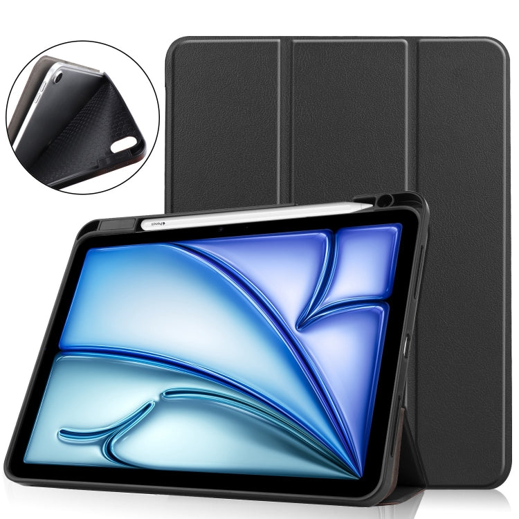 Custer TPU Pure Color 3-Fold Holder Smart Leather Tablet Case, For iPad Air 11 2024 / 2025 / 2026