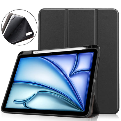 Custer TPU Pure Color 3-Fold Holder Smart Leather Tablet Case, For iPad Air 11 2024 / 2025 / 2026
