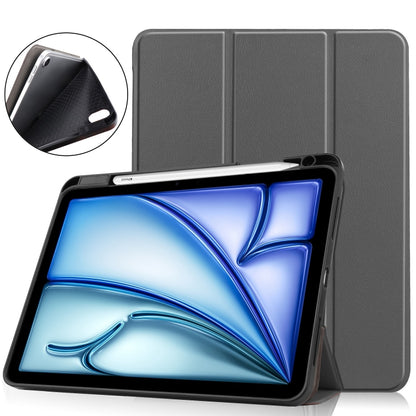 Custer TPU Pure Color 3-Fold Holder Smart Leather Tablet Case, For iPad Air 11 2024 / 2025 / 2026