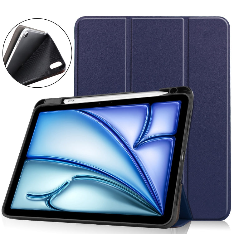 Custer TPU Pure Color 3-Fold Holder Smart Leather Tablet Case, For iPad Air 11 2024 / 2025 / 2026