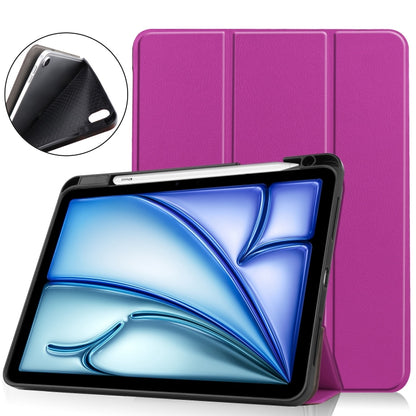 Custer TPU Pure Color 3-Fold Holder Smart Leather Tablet Case, For iPad Air 11 2024 / 2025 / 2026