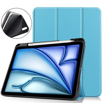 Custer TPU Pure Color 3-Fold Holder Smart Leather Tablet Case, For iPad Air 11 2024 / 2025 / 2026