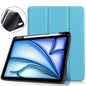 Custer TPU Pure Color 3-Fold Holder Smart Leather Tablet Case, For iPad Air 11 2024 / 2025 / 2026