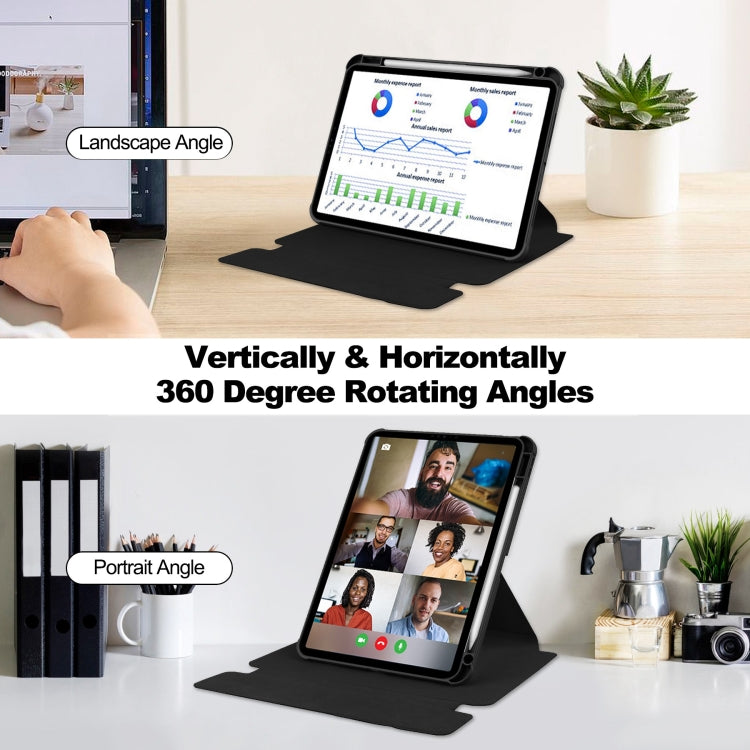 Transparent Rotation Smart Leather Tablet Case with Keyboard