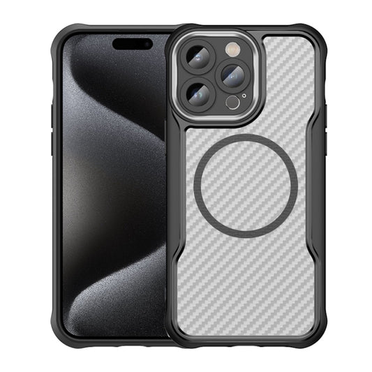 Carbon Fiber Texture MagSafe Translucent Phone Case, For iPhone 15 Pro, For iPhone 15 Plus / 14 Plus, For iPhone 15, For iPhone 14, For iPhone 14 Pro, For iPhone 14 Pro Max