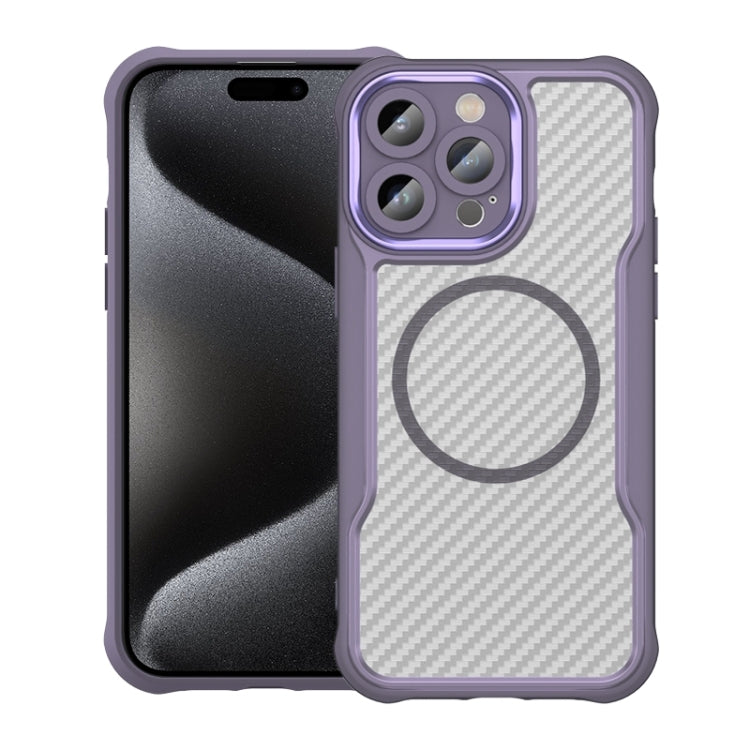 Carbon Fiber Texture MagSafe Translucent Phone Case, For iPhone 15 Pro, For iPhone 15 Plus / 14 Plus, For iPhone 15, For iPhone 14, For iPhone 14 Pro, For iPhone 14 Pro Max