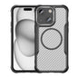 Carbon Fiber Texture MagSafe Translucent Phone Case, For iPhone 16 Pro, For iPhone 16 Plus, For iPhone 16, For iPhone 15 Pro Max, For iPhone 15 Pro, For iPhone 15 Plus / 14 Plus