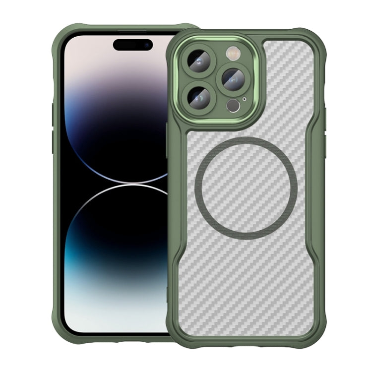 Carbon Fiber Texture MagSafe Translucent Phone Case, For iPhone 15 Pro, For iPhone 15 Plus / 14 Plus, For iPhone 15, For iPhone 14, For iPhone 14 Pro, For iPhone 14 Pro Max