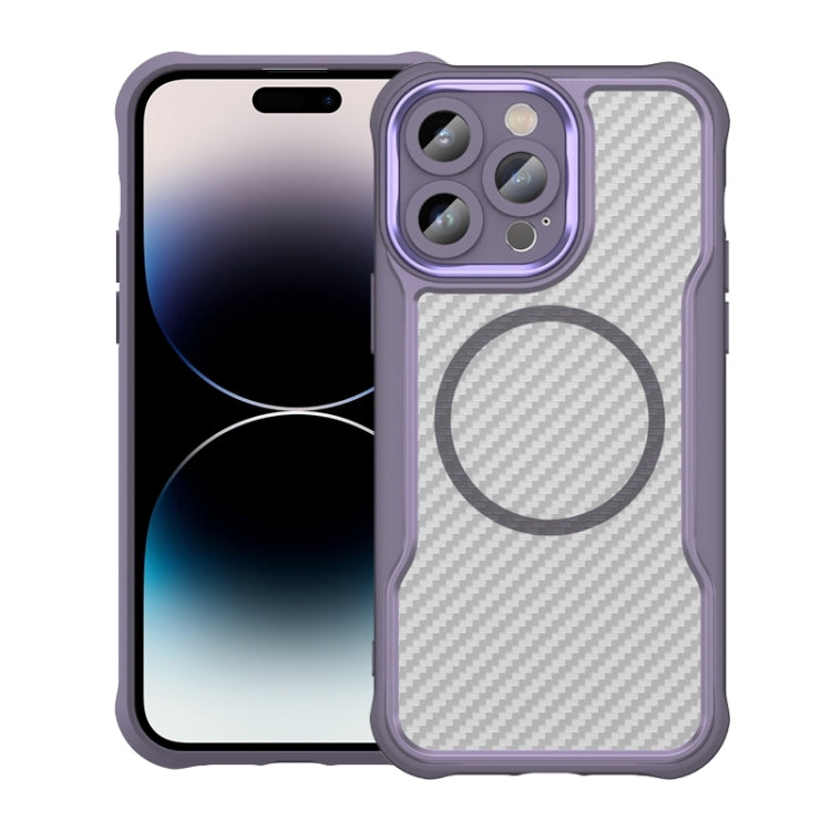 Carbon Fiber Texture MagSafe Translucent Phone Case, For iPhone 15 Pro, For iPhone 15 Plus / 14 Plus, For iPhone 15, For iPhone 14, For iPhone 14 Pro, For iPhone 14 Pro Max
