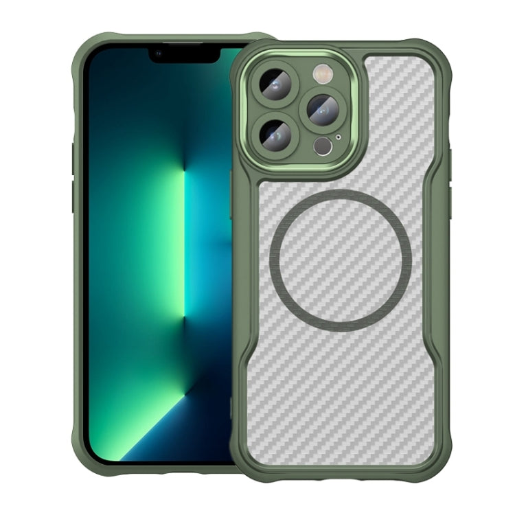 Carbon Fiber Texture MagSafe Translucent Phone Case, For iPhone 13 Pro Max, For iPhone 13 Pro, For iPhone 13, For iPhone 12, For iPhone 12 Pro Max, For iPhone 12 Pro