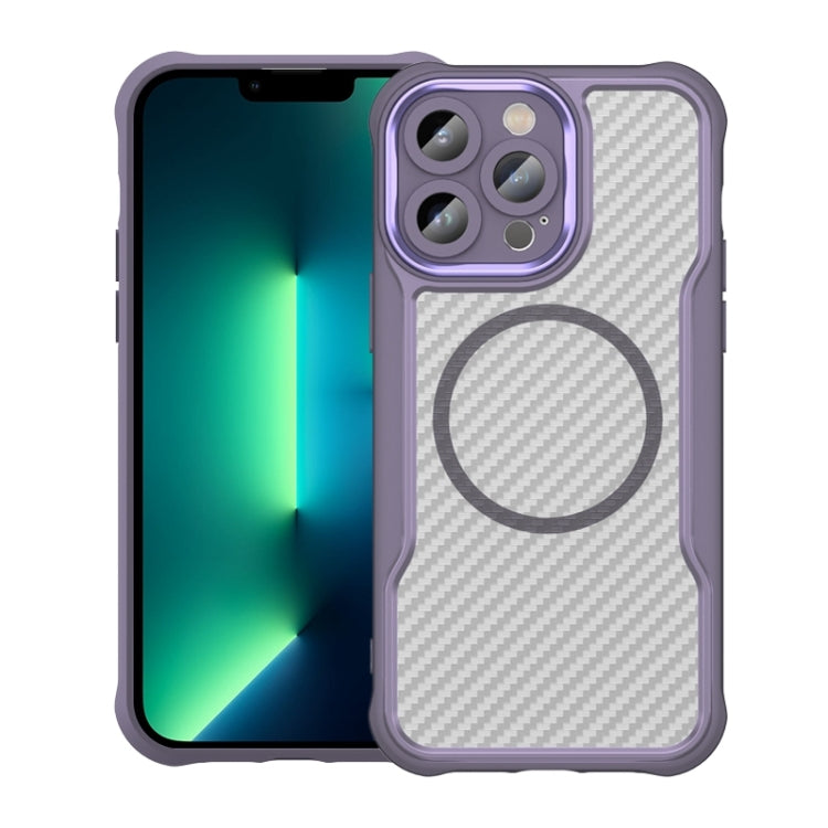 Carbon Fiber Texture MagSafe Translucent Phone Case, For iPhone 15, For iPhone 14, For iPhone 14 Pro, For iPhone 14 Pro Max, For iPhone 13 Pro Max, For iPhone 13 Pro