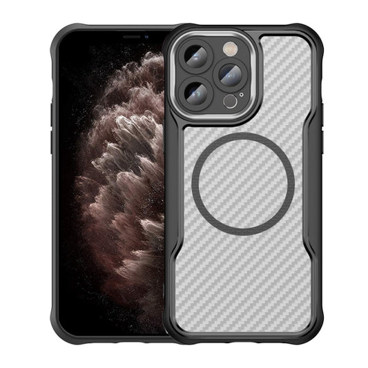 Carbon Fiber Texture MagSafe Translucent Phone Case, For iPhone 11 Pro Max, For iPhone 11, For iPhone 11 Pro