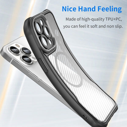 Carbon Fiber Texture MagSafe Translucent Phone Case, For iPhone 11 Pro Max, For iPhone 11, For iPhone 11 Pro